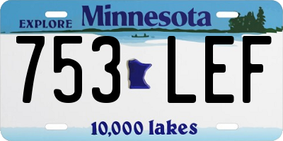 MN license plate 753LEF
