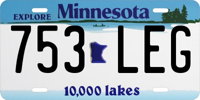 MN license plate 753LEG