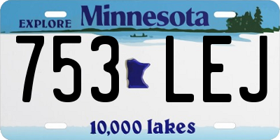 MN license plate 753LEJ