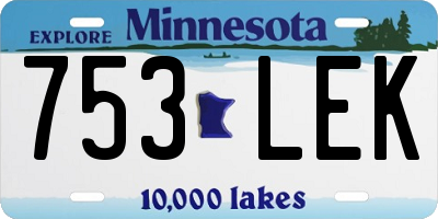 MN license plate 753LEK