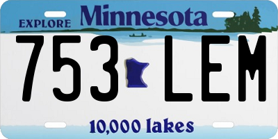 MN license plate 753LEM