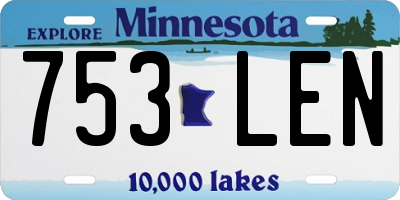 MN license plate 753LEN