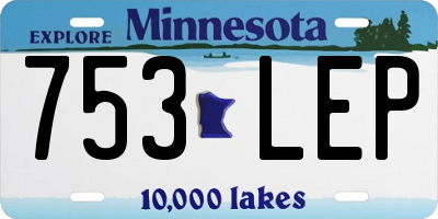 MN license plate 753LEP