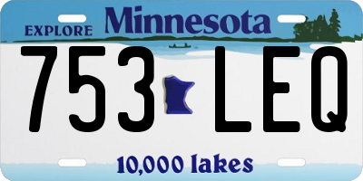MN license plate 753LEQ