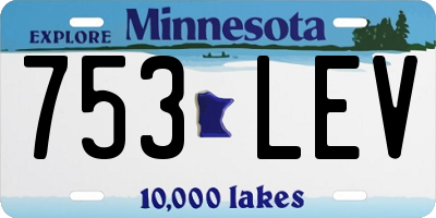 MN license plate 753LEV