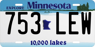 MN license plate 753LEW