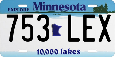 MN license plate 753LEX