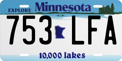MN license plate 753LFA