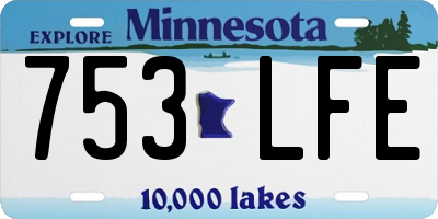 MN license plate 753LFE