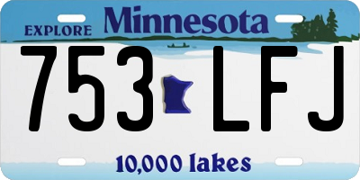 MN license plate 753LFJ