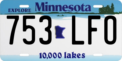 MN license plate 753LFO