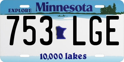 MN license plate 753LGE