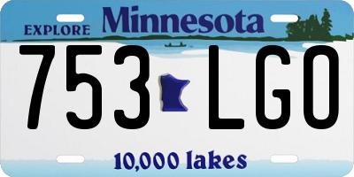 MN license plate 753LGO