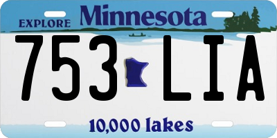 MN license plate 753LIA
