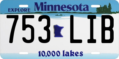 MN license plate 753LIB