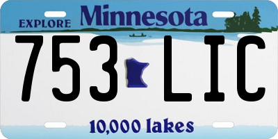 MN license plate 753LIC