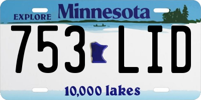 MN license plate 753LID