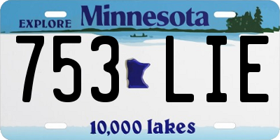 MN license plate 753LIE