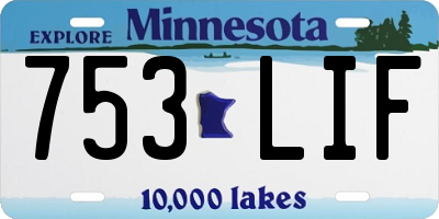 MN license plate 753LIF