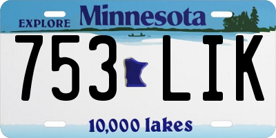 MN license plate 753LIK