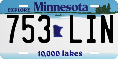 MN license plate 753LIN