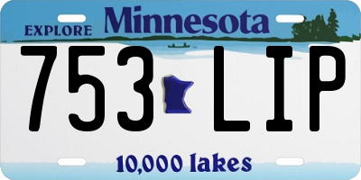 MN license plate 753LIP