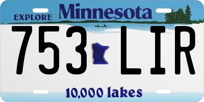 MN license plate 753LIR