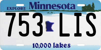 MN license plate 753LIS