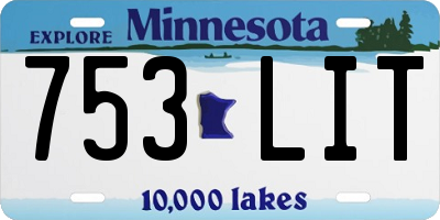 MN license plate 753LIT