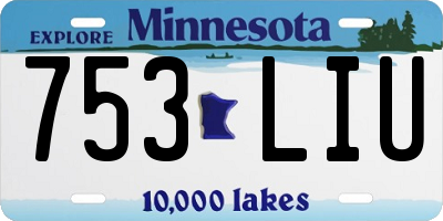 MN license plate 753LIU