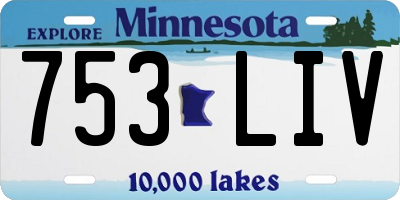 MN license plate 753LIV
