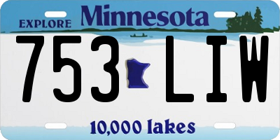 MN license plate 753LIW