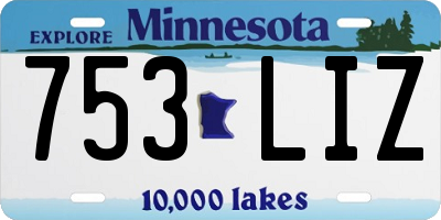 MN license plate 753LIZ