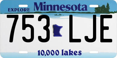 MN license plate 753LJE