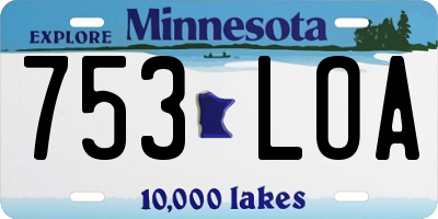 MN license plate 753LOA