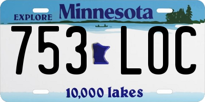 MN license plate 753LOC