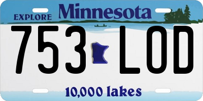 MN license plate 753LOD