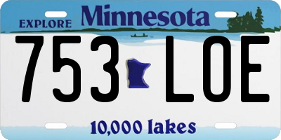 MN license plate 753LOE