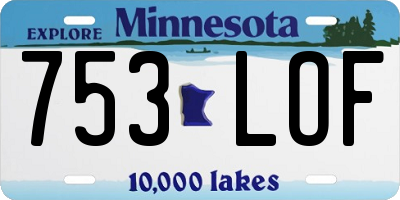 MN license plate 753LOF