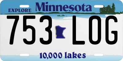 MN license plate 753LOG