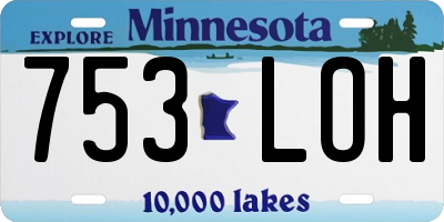 MN license plate 753LOH