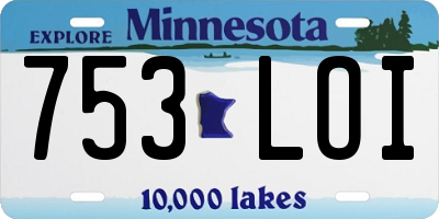 MN license plate 753LOI