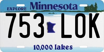 MN license plate 753LOK