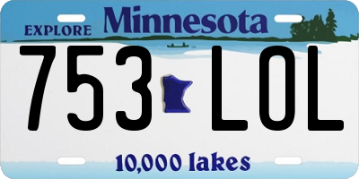 MN license plate 753LOL