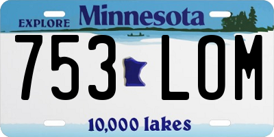 MN license plate 753LOM