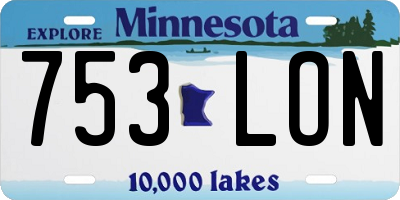 MN license plate 753LON