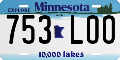 MN license plate 753LOO