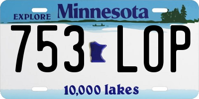 MN license plate 753LOP