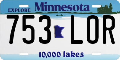 MN license plate 753LOR
