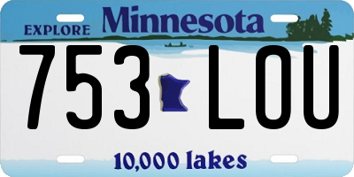 MN license plate 753LOU